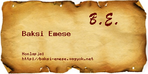 Baksi Emese névjegykártya
